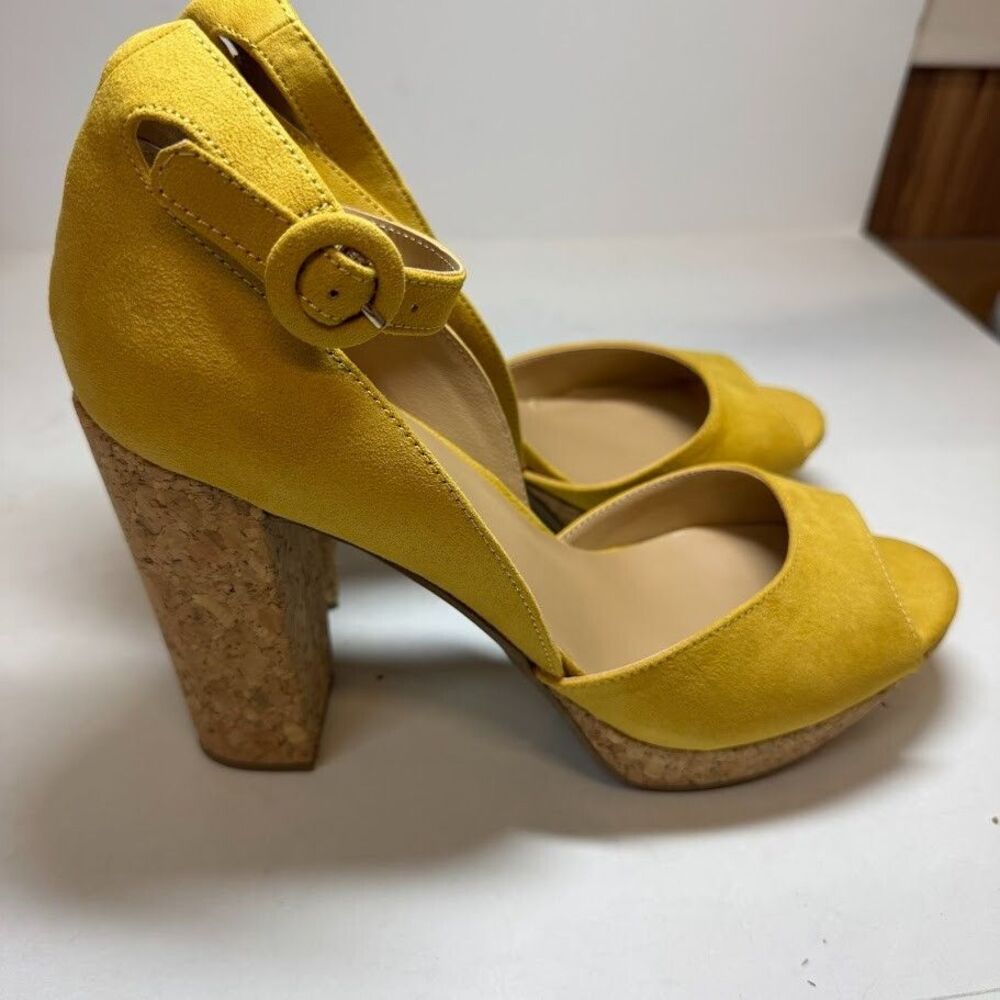 Sun Stone Womens 9 M Yellow Platform Block Heel Sandals NIB XZ4 - Picture 4 of 6